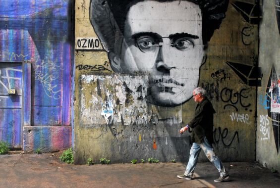 Graffiti des kommunistischen Theoretiker Antonio Gramsci in Rom