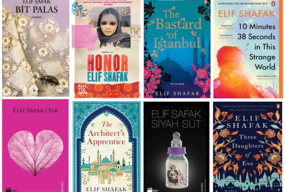 Cover von 8 ausgewählten Romanen der Autorin Elif Shafak